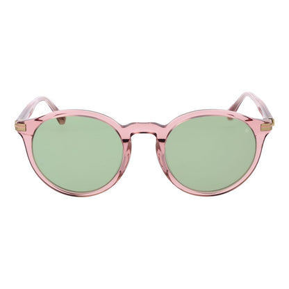 Scotch & Soda Pink Acetate Sunglasses with full-rim rose frame and green round plastic lenses for men, 100% UVA & UVB protection, size 51-21-145.