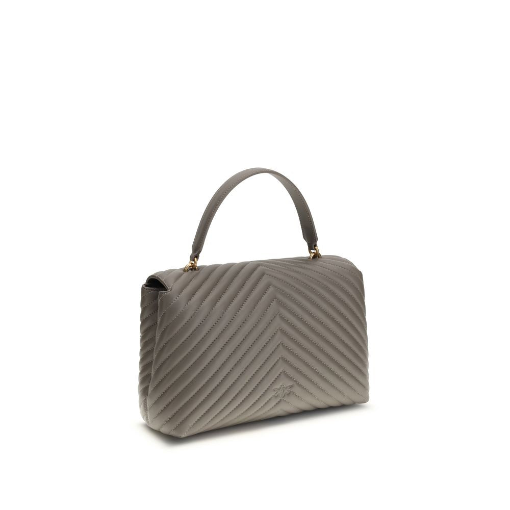 PINKO Love Lady Handbag in quilted calfskin with a gold-plated Love Birds logo, removable chain strap, and embroidered monogram