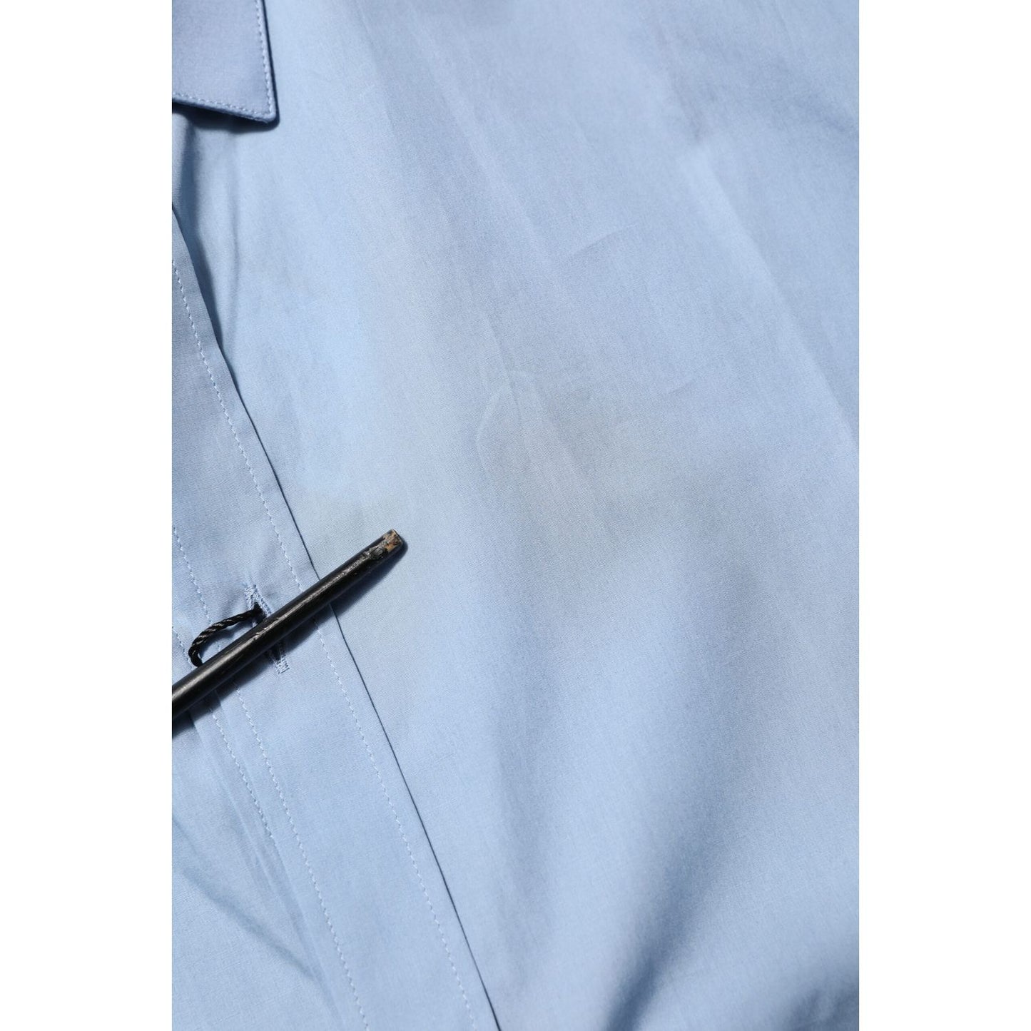 Dolce & Gabbana Blue Cotton Collared GOLD Formal Dress Shirt detail view