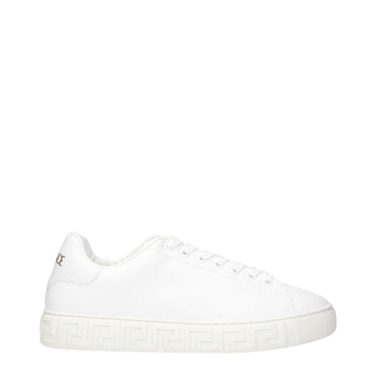 Versace White Leather Low Top Sneakers