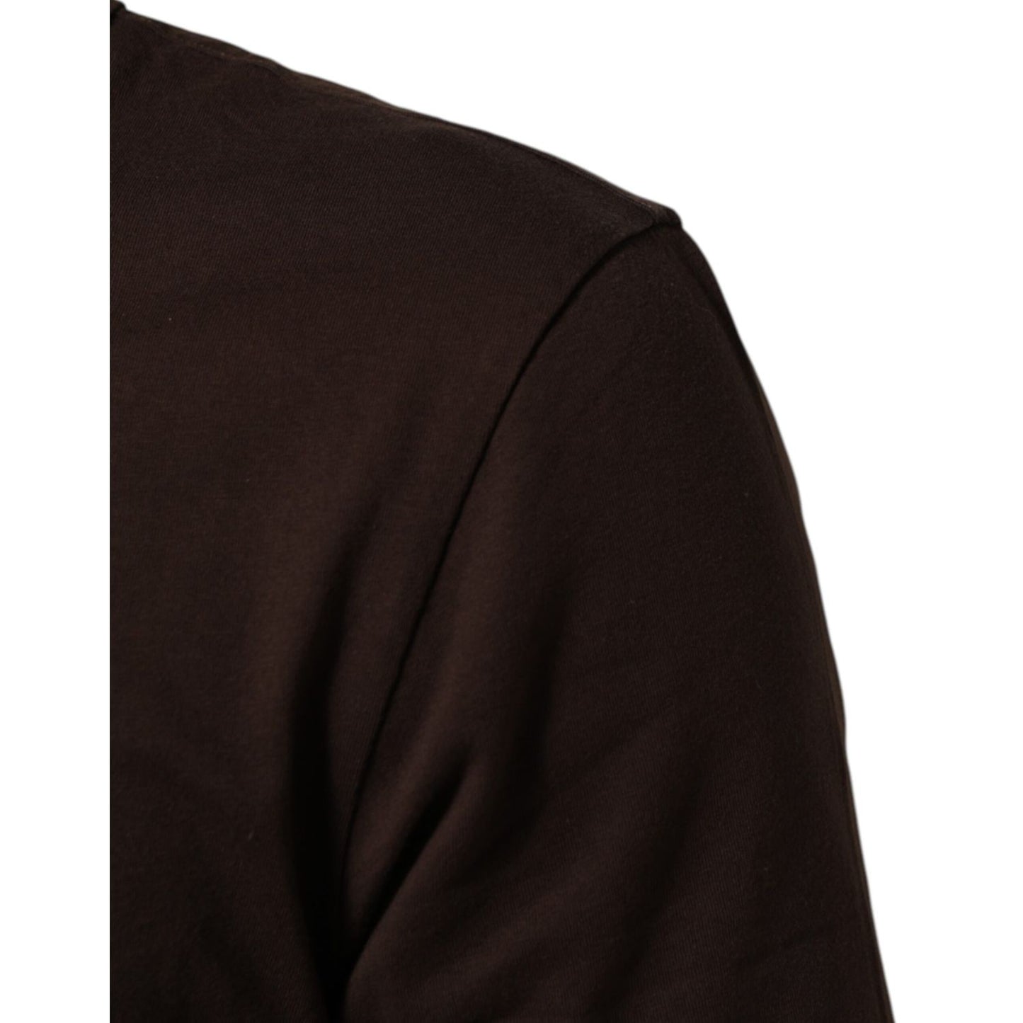 Dolce & Gabbana Brown Coin Laurel Print Men Crew Neck T-shirt