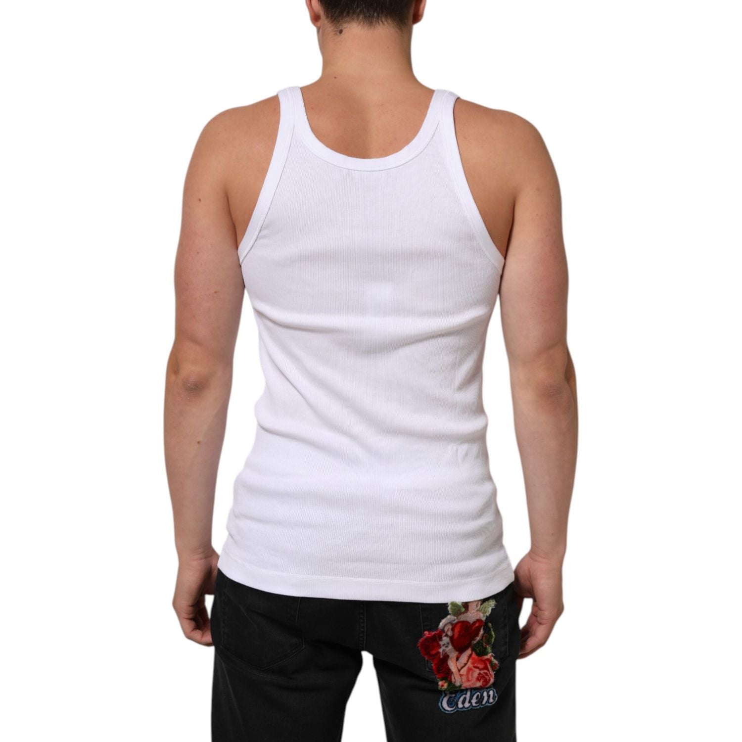 Dolce & Gabbana White Sleeveless Round Neck Tank Top T-shirt