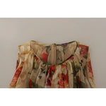 Dolce & Gabbana Beige Floral Sleeveless A-line Mini Dress