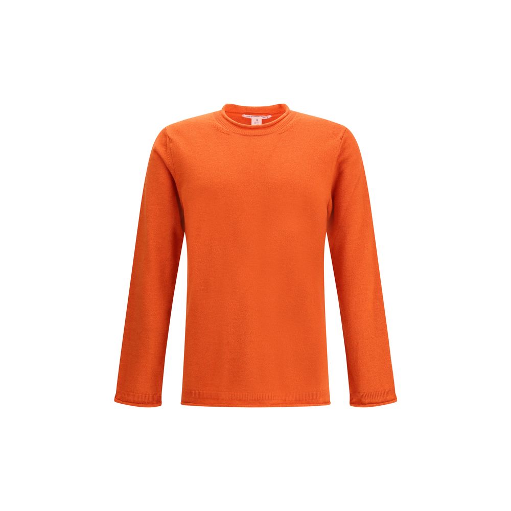 Comme Des Garçons Orange Wool Sweatshirt with long sleeves and round neckline in ribbed knit, 100% wool, AW25 collection.