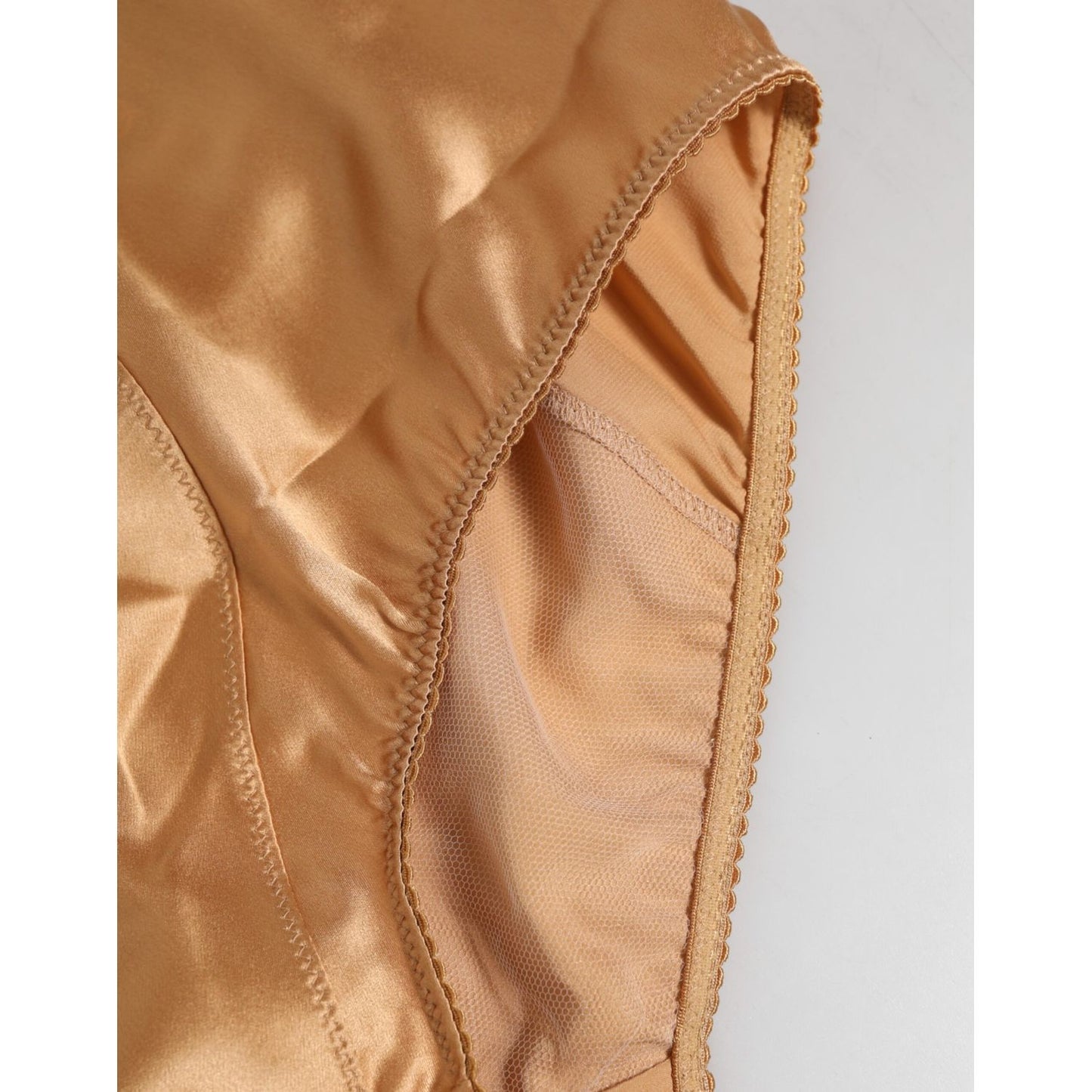 Dolce & Gabbana Beige Silk Stretch High Waist Girdle Underwear