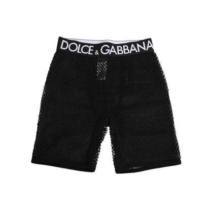 Dolce & Gabbana Black Cotton Logo Shorts Midi Trouser Underwear
