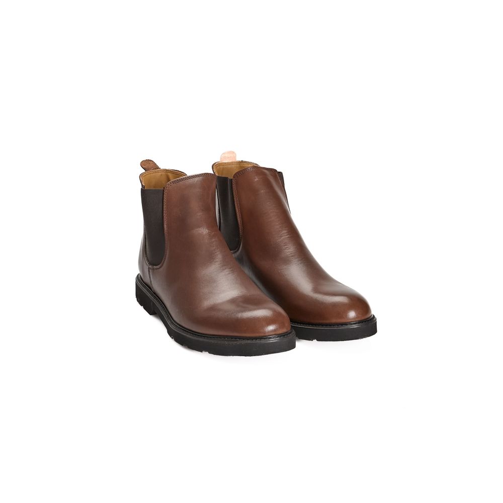 Roberto Pepe Luxury Brown Calfskin Men Boot