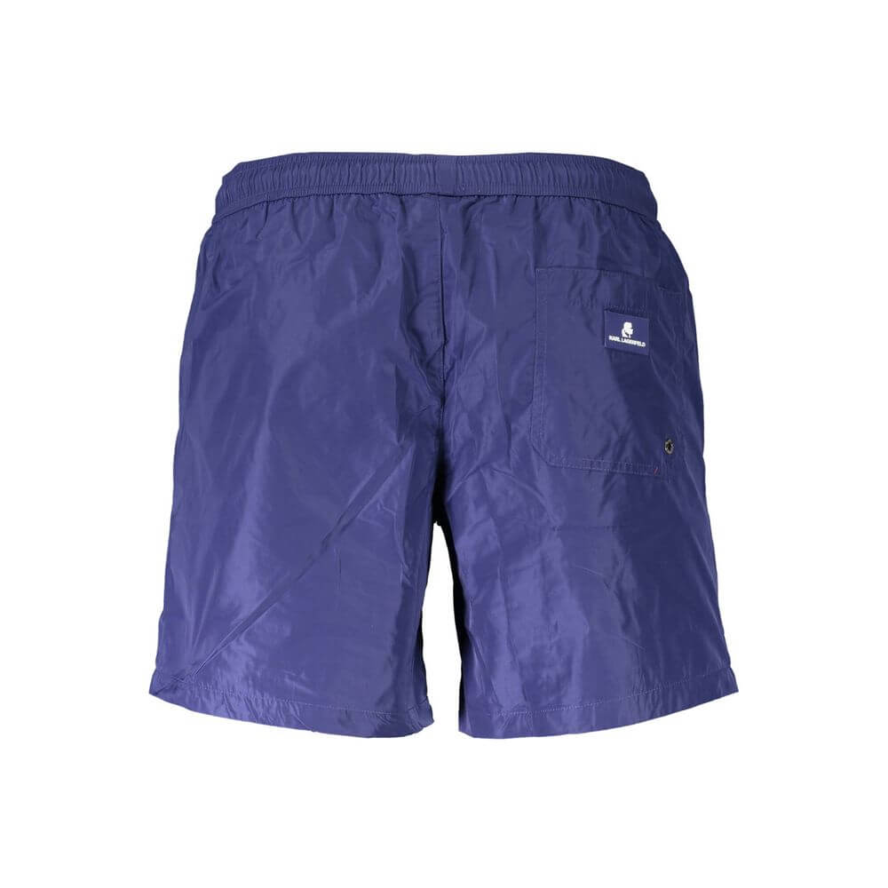 Karl Lagerfeld Blu Polyester Men Swim Boxer