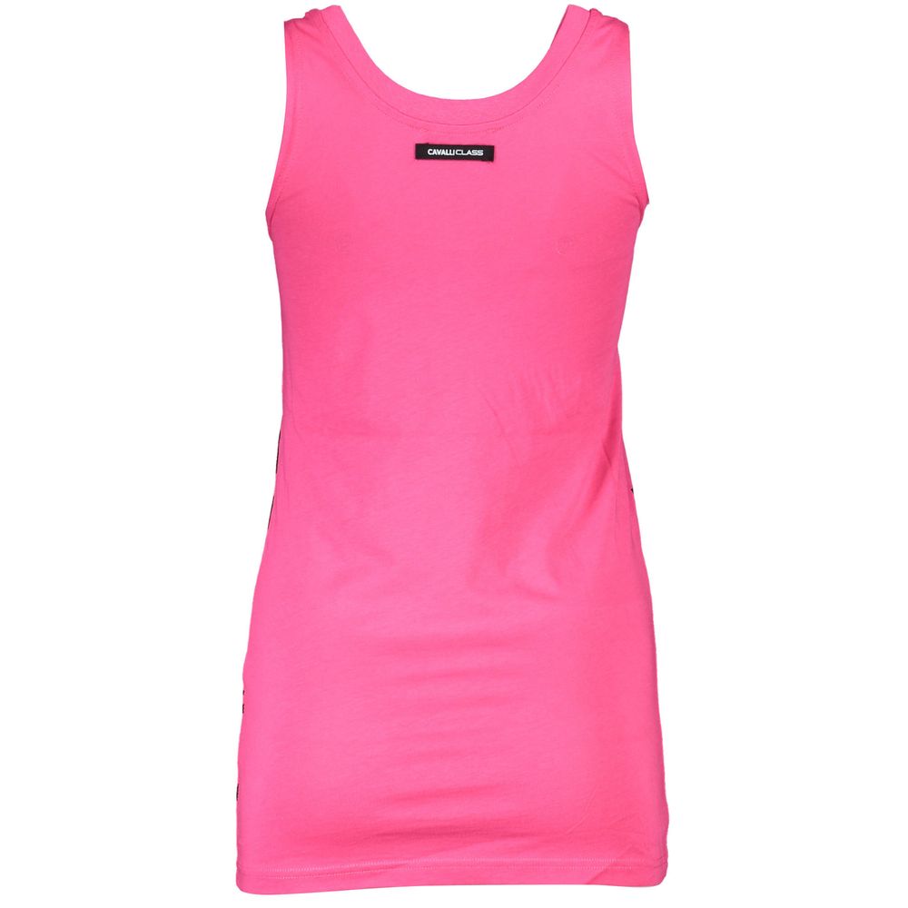 Cavalli Class Pink Cotton Tank Top