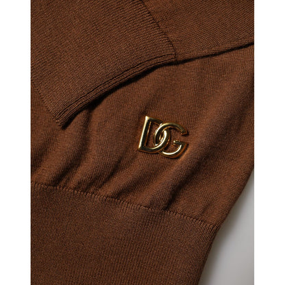 Dolce & Gabbana Brown Cashmere Turtle Neck Pullover Sweater