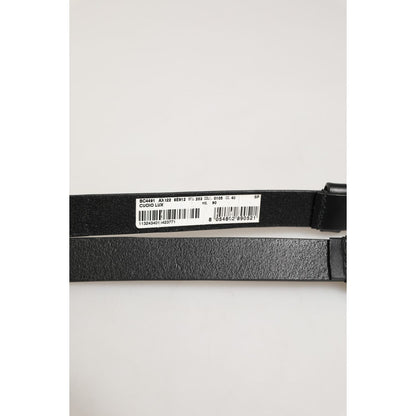 Dolce & Gabbana Black Double Strap Leather Silver Buckle Belt