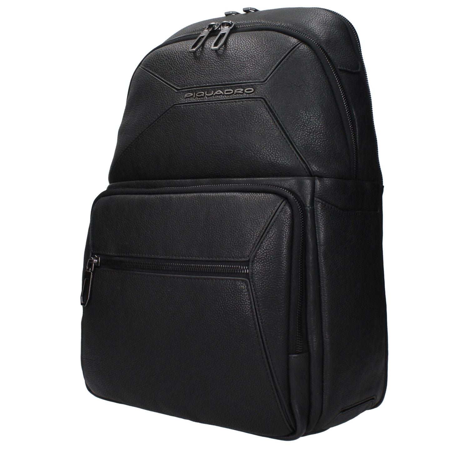 Piquadro Black Leather Backpack