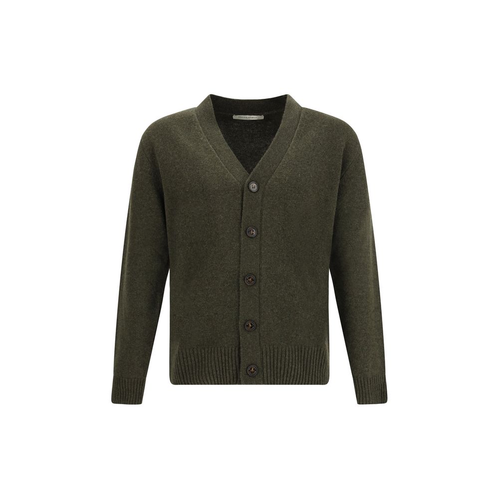 Brooksfield Bicolor Fleece Wool Cardigan