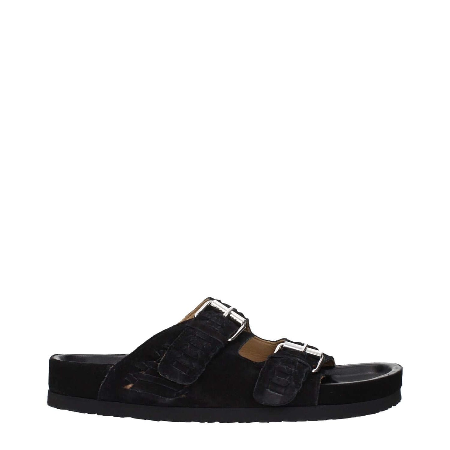 Isabel Marant Black Leather Slippers