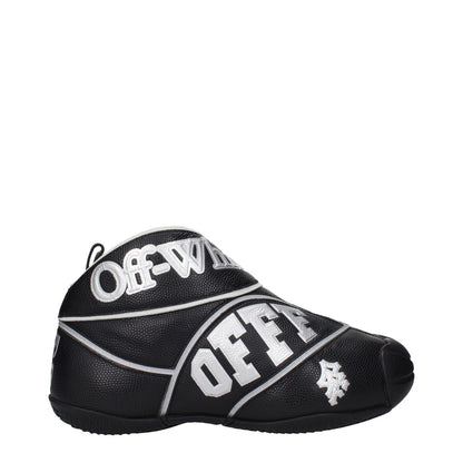 Off-White Black Leather High Top Sneakers