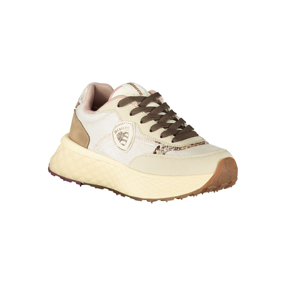 Blauer Beige Polyester Sneaker