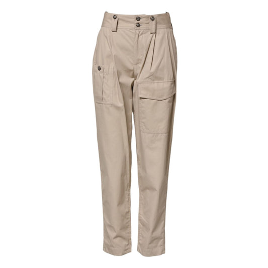 Dolce & Gabbana Beige Cotton Tapered Cargo Men Trouser Pants