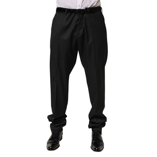 Dolce & Gabbana Black Wool Formal Dress Men Trouser Pants