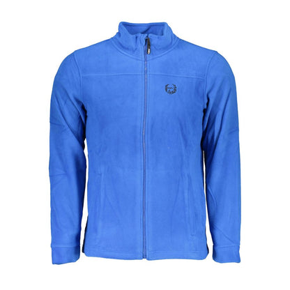 Gianmarco Venturi Blue Polyester Sweatshirt with zip, long sleeves, 2 pockets, embroidery, and logo.