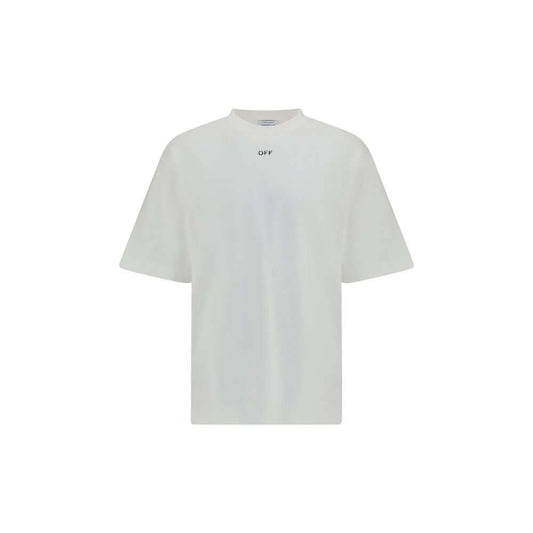 Off-White White Cotton T-Shirt with crew neck and 'OFF' branding, short sleeves, and urban style.
