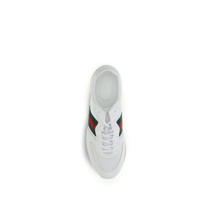 Gucci White Polyamide Athletic Sneakers
