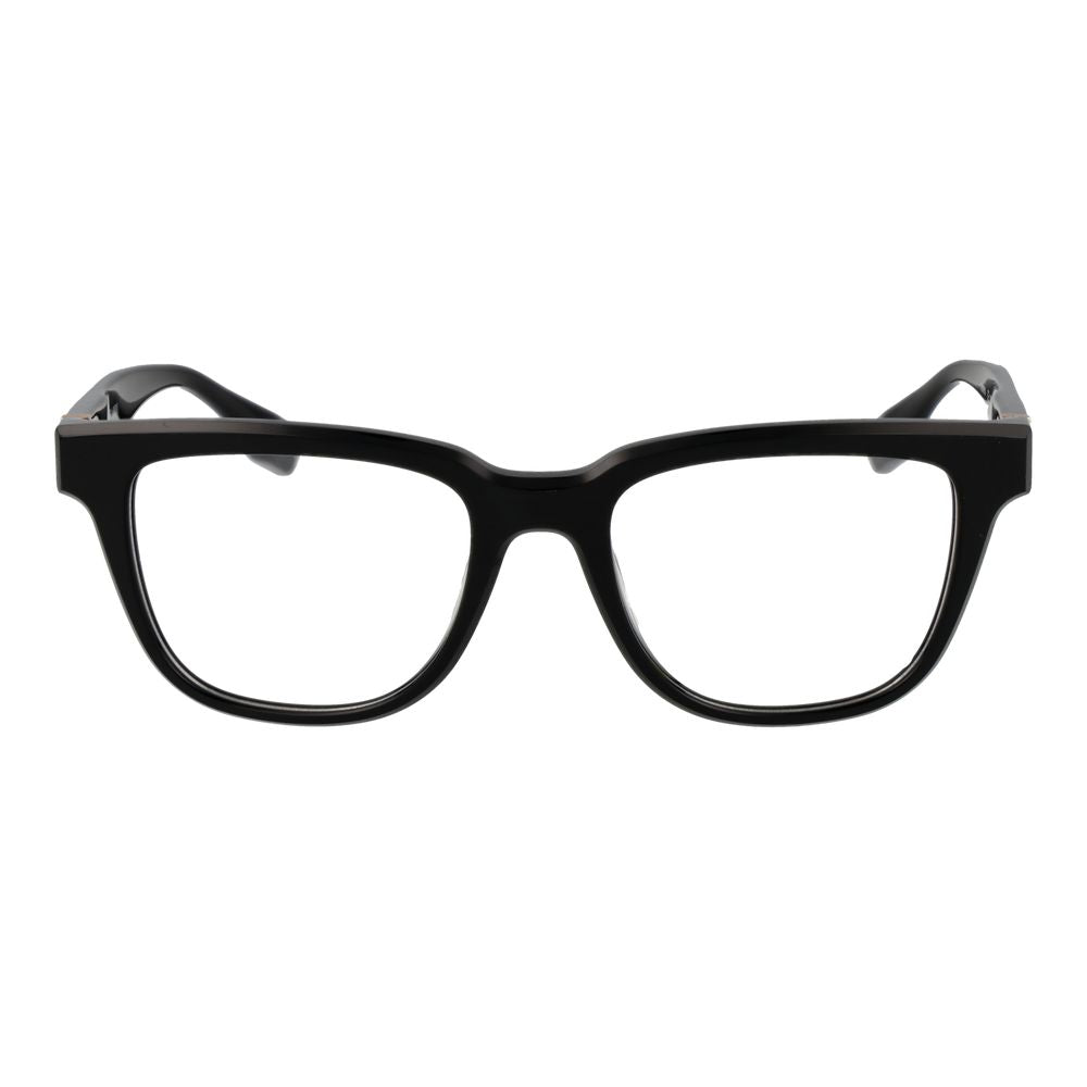 Trussardi Black Acetate Glasses (Frames), full-rim rectangle style, for men with acetate frame and demo lenses, includes branded case.