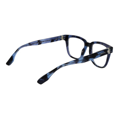 Trussardi Blue Acetate Glasses (Frames) in full-rim square style, featuring a blue acetate frame and demo lenses for men.