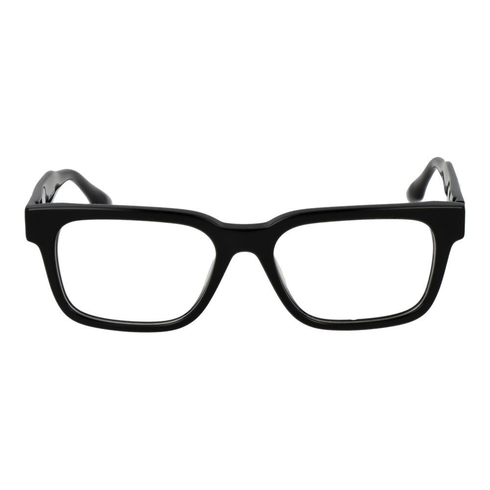 Trussardi Black Acetate Glasses (Frames), unisex full-rim black acetate frame with demo lenses, size 53-17-145 for stylish look.