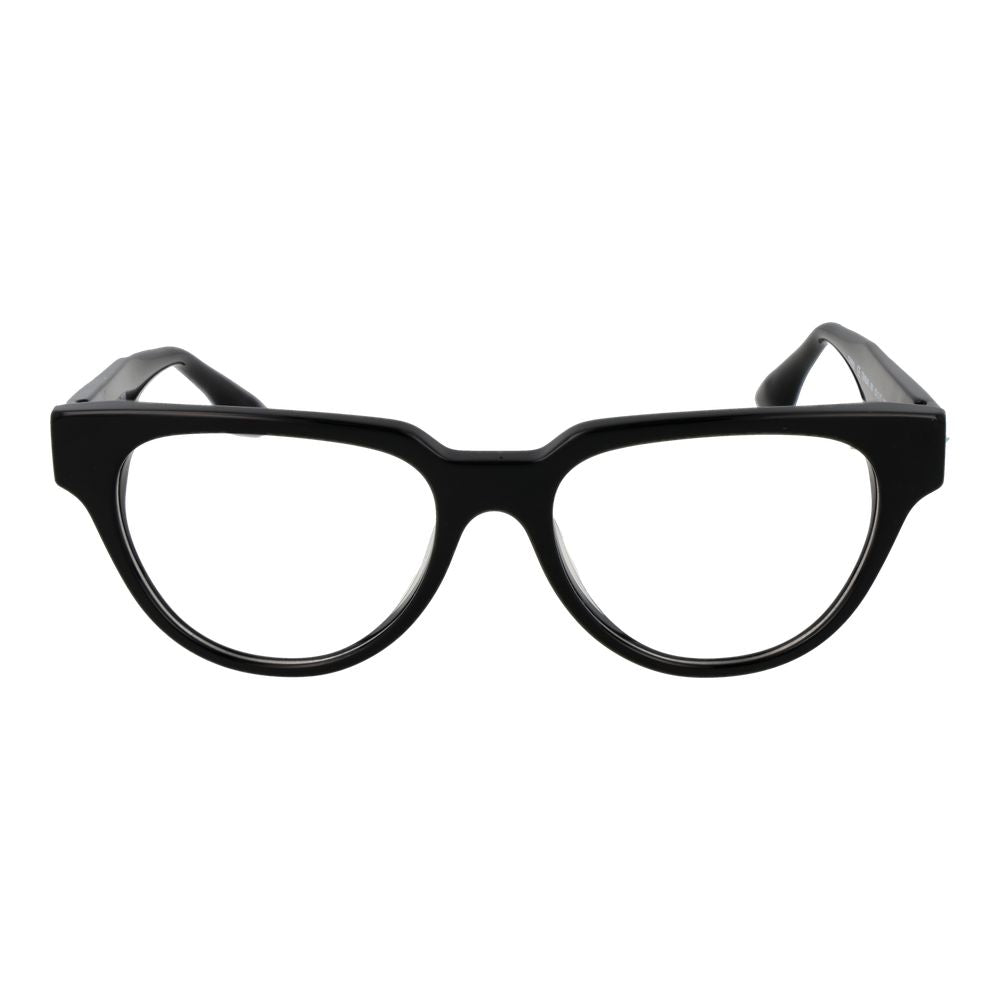Trussardi Black Acetate Glasses (Frames) with demo lenses, full-rim design, and branded case for women, size 53-17-145.