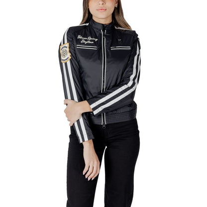 Blauer Black Polyamide Biker Jacket