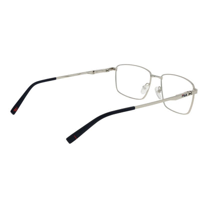 Fila Silver Stainless Steel Glasses (Frames) for men, full-rim style, silver color with a rectangular frame and spring hinge.
