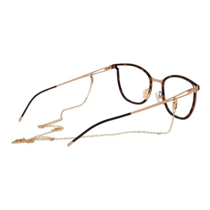 Hugo Boss Gold Stainless Steel Glasses (Frames) with chain, gold frame, butterfly style, for women.