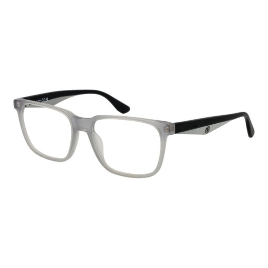 BMW White Acetate Glasses (Frames) in full-rim style, men's eyeglasses with white acetate frame and demo plastic lenses, size 55-17-145.