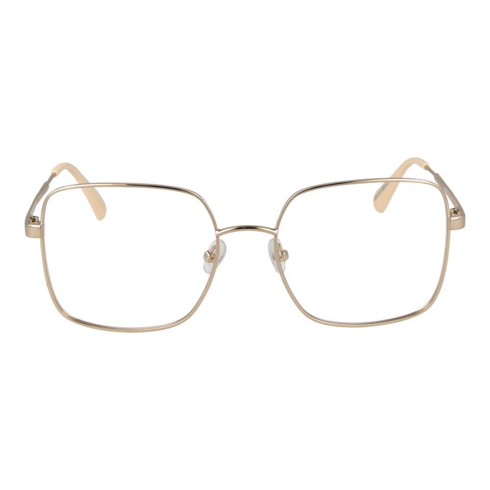 Max & Co Gold Metal Glasses (Frames) for women, square full-rim style with demo lenses, gold color metal frame.