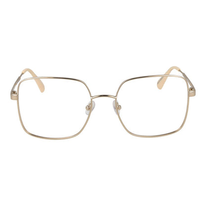 Max & Co Gold Metal Glasses (Frames) for women, square full-rim style with demo lenses, gold color metal frame.