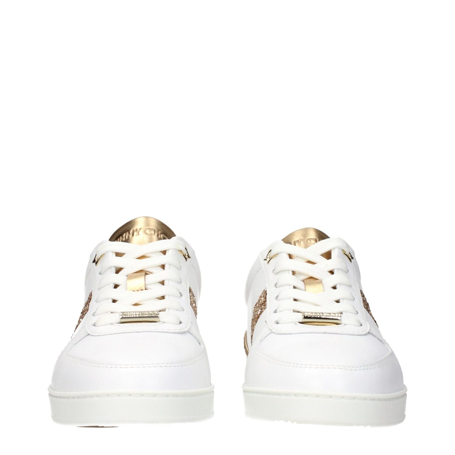 Jimmy Choo White Leather Low Top Sneakers