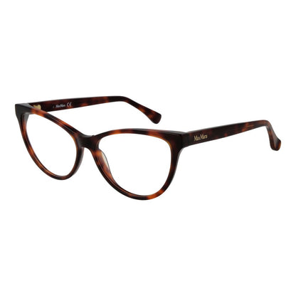 Max Mara Brown Plastic Glasses (Frames) for women with full-rim, cat-eye style, featuring brown plastic frame and demo lenses.