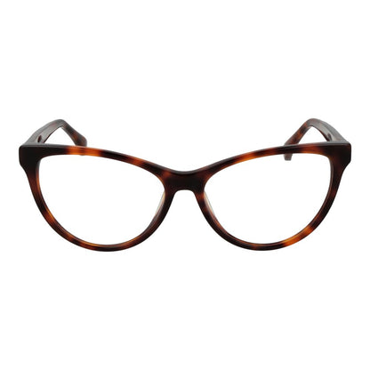 Max Mara Brown Plastic Glasses (Frames) for women featuring full-rim cat eye design, brown plastic frame, and demo lenses.