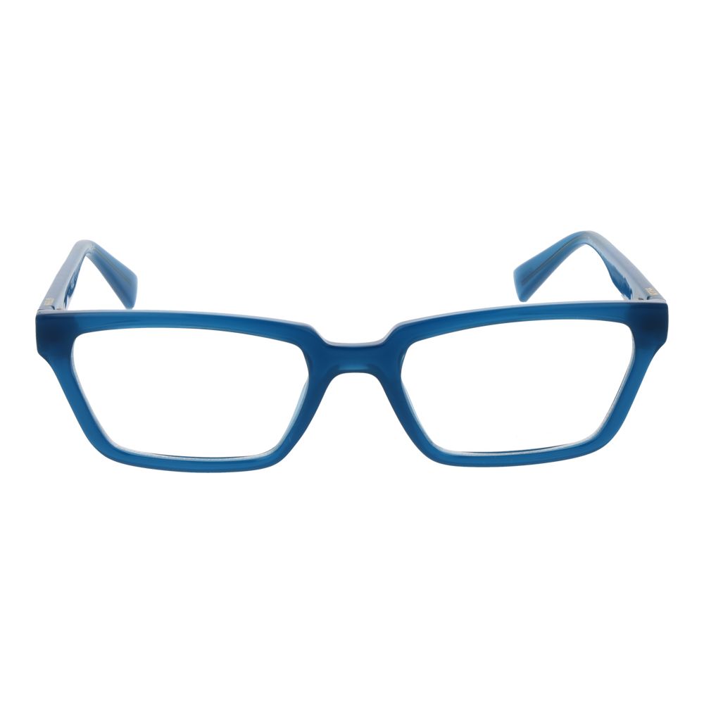 Guess Blue Plastic Glasses (Frames) unisex full-rim rectangle style with demo lenses, blue color.