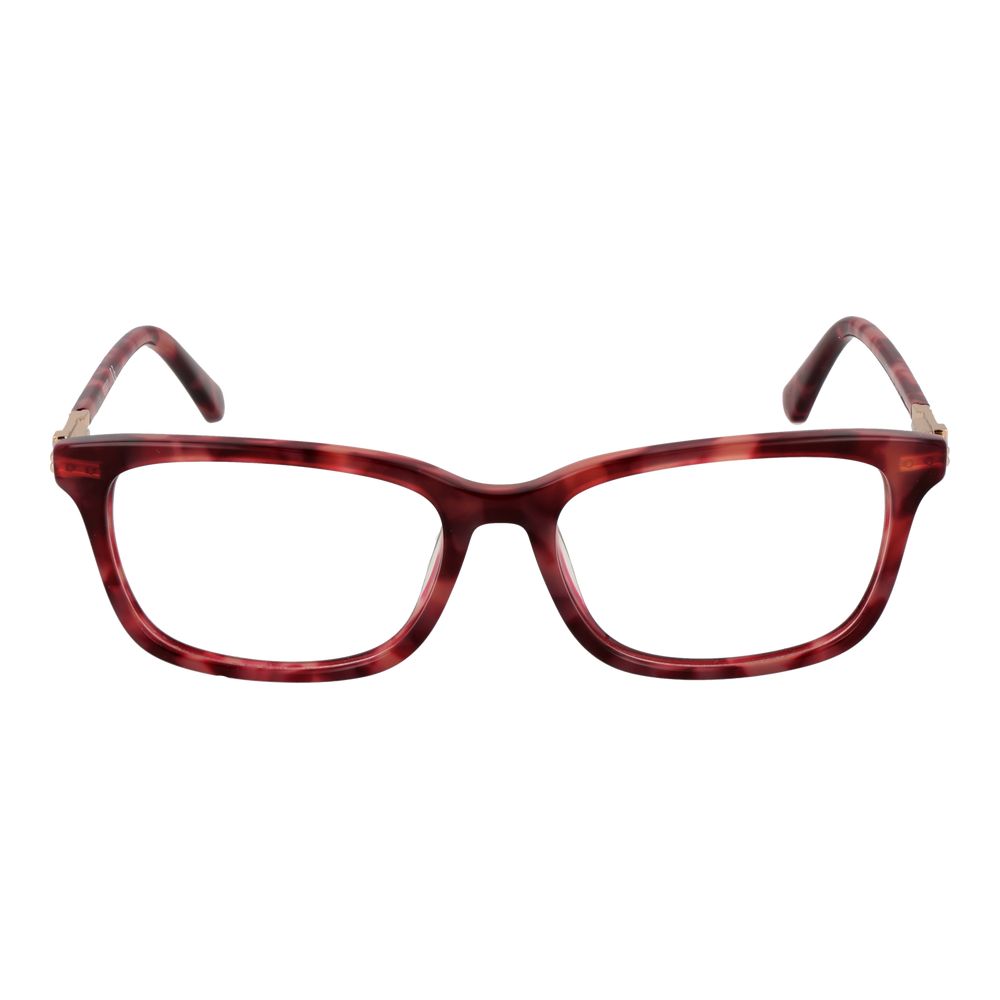 Guess Red Acetate Glasses (Frames) for women, full-rim rectangular style, featuring red acetate frame with demo lenses.