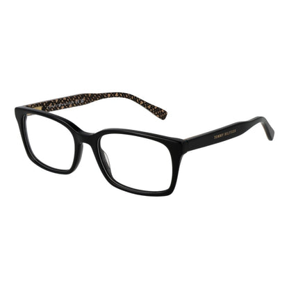 Tommy Hilfiger Black Acetate Glasses (Frames) for women, full-rim rectangle style with spring hinge and demo lenses, size 52-0-140.