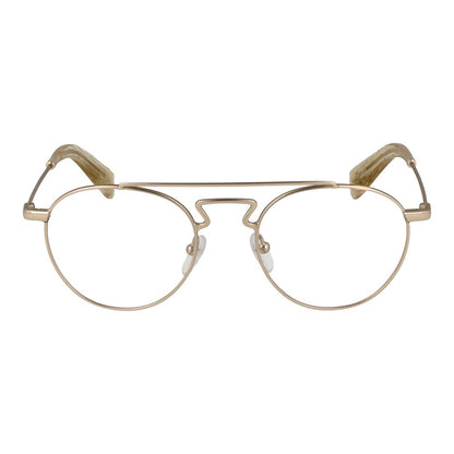 Yohji Yamamoto Gold Metal Glasses (Frames) - Men's Aviator Style, Full-Rim Design with Demo Lenses. Frame width 135, temple length 145.