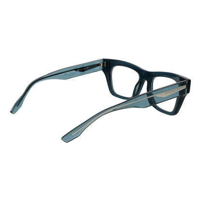 Trussardi Blue Acetate Glasses (Frames) in full-rim rectangle style with demo lenses, women's eyewear.