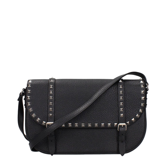 Valentino Garavani Black Leather Crossbody Bag 1728,75667636384,Bags,Black,Crossbody Bags - Bags,Men,New with tags,Valentino Garavani