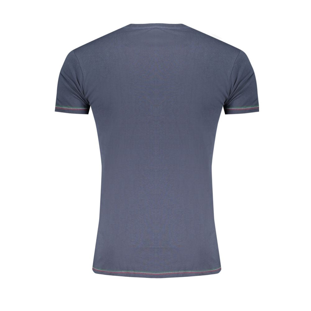 Back view of Aeronautica Militare Blue Cotton Underwear T-shirt with short sleeves and crew neck.
