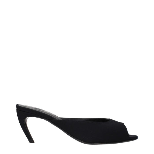 The Attico Black Fabric Flat Sandals