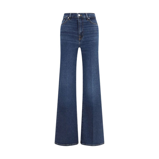 7FOR Blue Cotton Flared Jeans 1728,27,72470364320,7FOR,Blue,Clothing,Flared Jeans - Jeans Denim - Clothing,Jeans Denim - Clothing,New with tags,W29,Women
