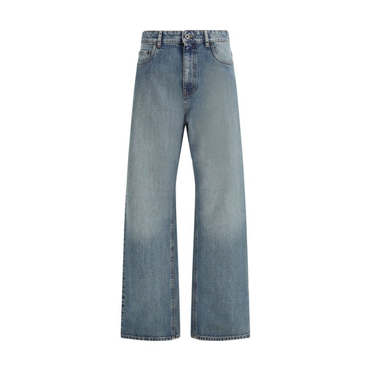 Miu Miu Blue Cotton Straight-Leg Jeans