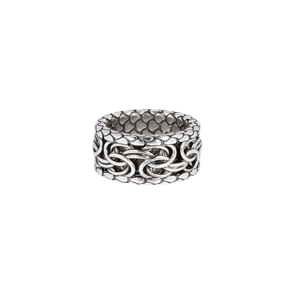 ALBERT M. JEWELS JEWELRY Mod. WSOX00396.S-28 silver intricate chain ring
