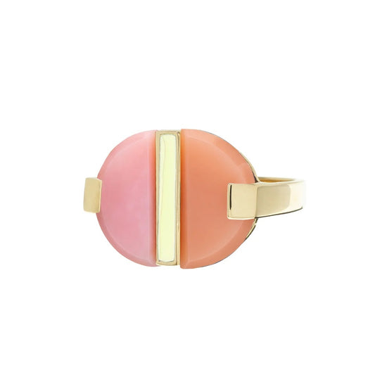 ALIITA ANELLI MOD. RIDCES10J7YG09K featuring a pink and orange design on a gold band.